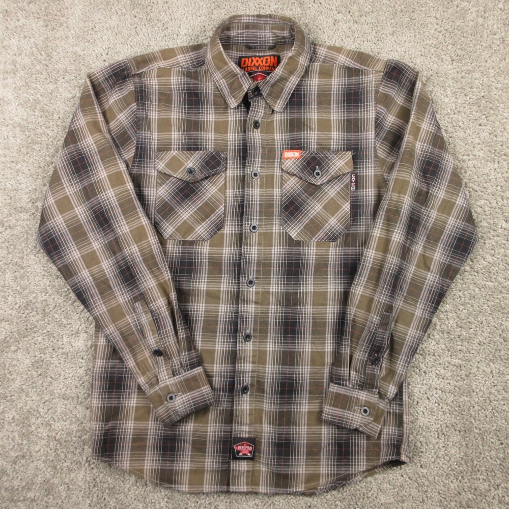 Dixxon Flannel Shirt Mens Small Green‎ Plaid The Wildland FR Outdoor Button Up